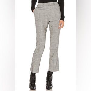 FRAME Cropped Perfect Trouser in Noir Multi Plaid Wool NWT $325